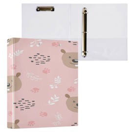 Kcldeci 3 Ring Binder 1 Inch Binders Cute Beaver Cute Trapper Keeper Hardcover Three Ring Binder for Letter Size Paper for Office School 2Pack