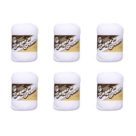 Lily Sugar'N - Hilo blanco crema - Paquete de 6 unidades de 71 g/2.5 oz - Algodón - 4 medianos (peorado) - 120 yardas - Tejer/Crochet