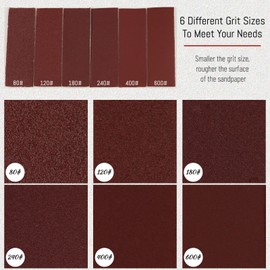 SPEEDWOX 120 PCS Micro Sander Kit 3.5 x 1.2 Inch Sand Paper Set 20 Sheets Each Of 80 120 180 240 400 600 Grit for Wood Work Finishing Corner Polishing DIY Project