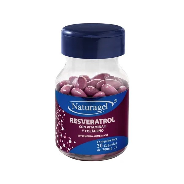 Resveratrol Con Vitamina E Y Colágeno 30 Cápsulas Naturagel Sabor