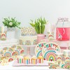 Retro Rainbow Themed Happy Birthday Party Supplies Set - Vibrant