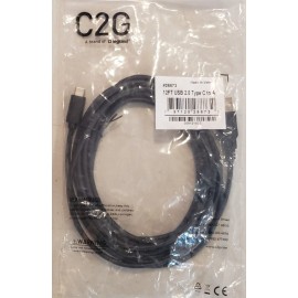 C2G #28873 USB 2.0 USB-C to USB-A Cable M/M - Black 12ft (3.7m)