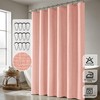 ANRODUO Blush Pink Extra Long Linen Shower Curtain, 84 Inch