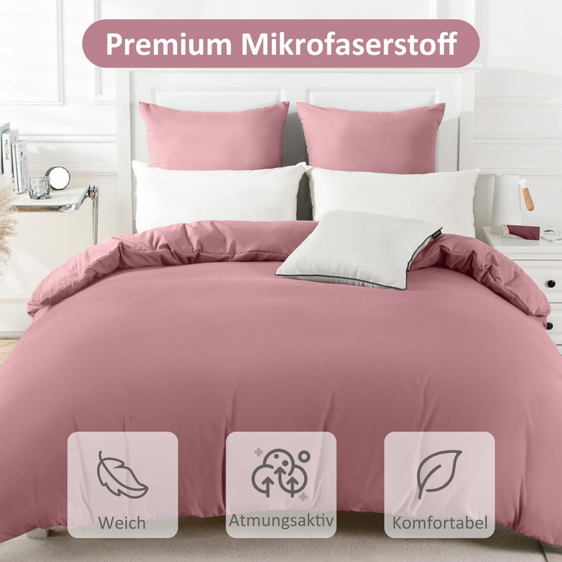 REDKEY 2-Piece Bed Linen Set, 135 x 200 cm Duvet