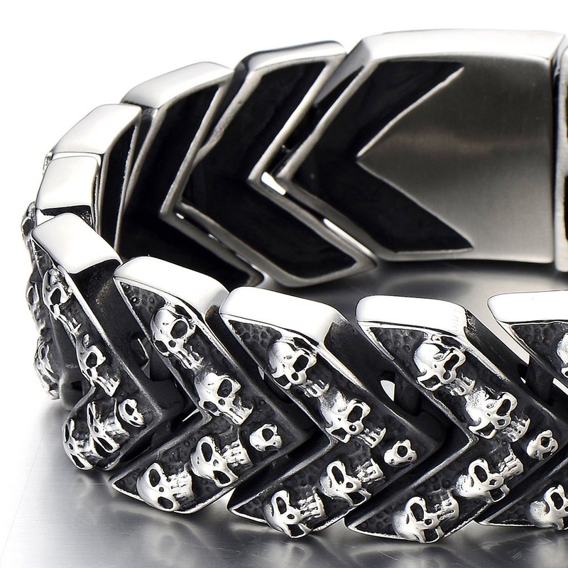 COOLSTEELANDBEYOND Gothic Retro Style Mens Large Stainless Steel Link Chain