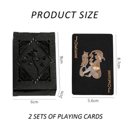 KRYMSON 2 Decks Black Playing Cards, 54 Cards Each, Plastic Playing Cards, Waterproof Playing Cards, Card Game Set, Card Game Set, for Home, Party, Dinner Games