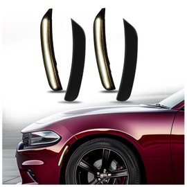 KUAFU LED Side Marker Light Compatible with 2015-2024 Dodge Charger White Lights Smoked Lens 4Pcs Front & Rear Replacement for 68214404AA 68214405AA 68214126AA 68214127AA