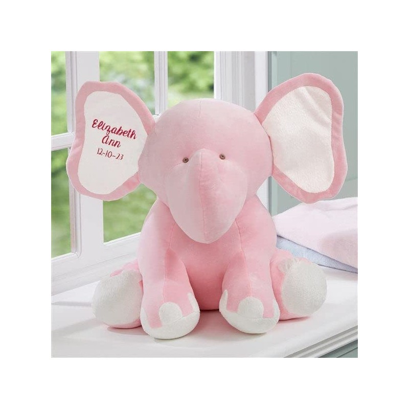 Personalization Universe Embroidered Jumbo Plush Elephant - Pink