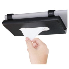 XSAJU Car Tissue Case Sun Visor Mount Tissue Holder PU Leather Hanging Car Accessories (Black)