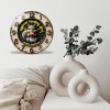 30cm Round Glass Wall Clock with Black Metal Case and