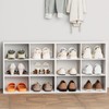 12-Cubby Shoe Rack, 3-Tier Wood Shoe Organizer, Multifunctional Shoe Organizer