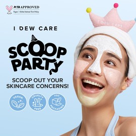I DEW CARE Wash Off Face Mask Set - Scoop Party | Hyaluronic Acid Skincare Essentials, Moisturizing, Hydrating, Soothing, Exfoliating, Deep Cleansing Pore Refining, Stocking Stuffers, Gift Set