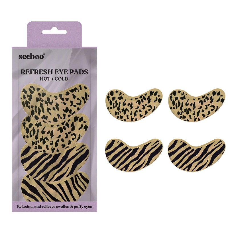 Under Eye Reusable Hot & Cold Eye Pads (12-Piece) (Leopard)