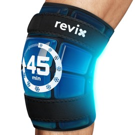 REVIX XXXL Knee Ice Pack Wrap, 45-Minute Long Lasting Ice Pack for Knee with Ice Grid Gel Design, Reusable Gel Ice Wrap, Cold Therapy for Soothing Discomfort & Fatigue in Calf & Arm(20"×10.7")