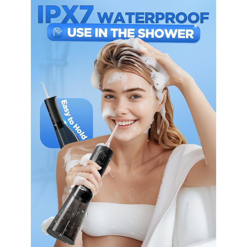 Wellfine Cordless Water Dental Flosser Deep Clean 5 Tips 300ML