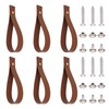 BUXIMN 6pcs Leather Straps for Hanging, Leather Curtain Rod Holder,