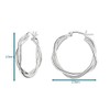 Dew Sterling Silver Two Twine Twist Hoop Earrings