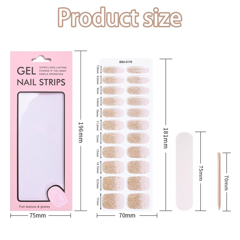 AYNKH 1 Satz UV-Kleber-Nagelsticker, Selbstklebende Gel-Nagelsticker, Kann Zum Verzieren Der