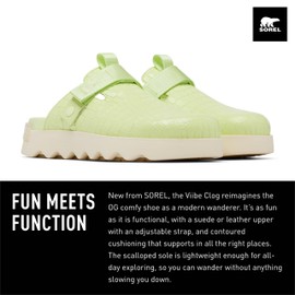 Sorel Women's Viibe Clog Slip-Ons - Luminous Lime, Honey White - Size 7