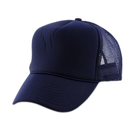 NYFASHION101 Blank Mesh Adjustable Snapback Cotton 6-Panel Trucker Hat Cap, Navy
