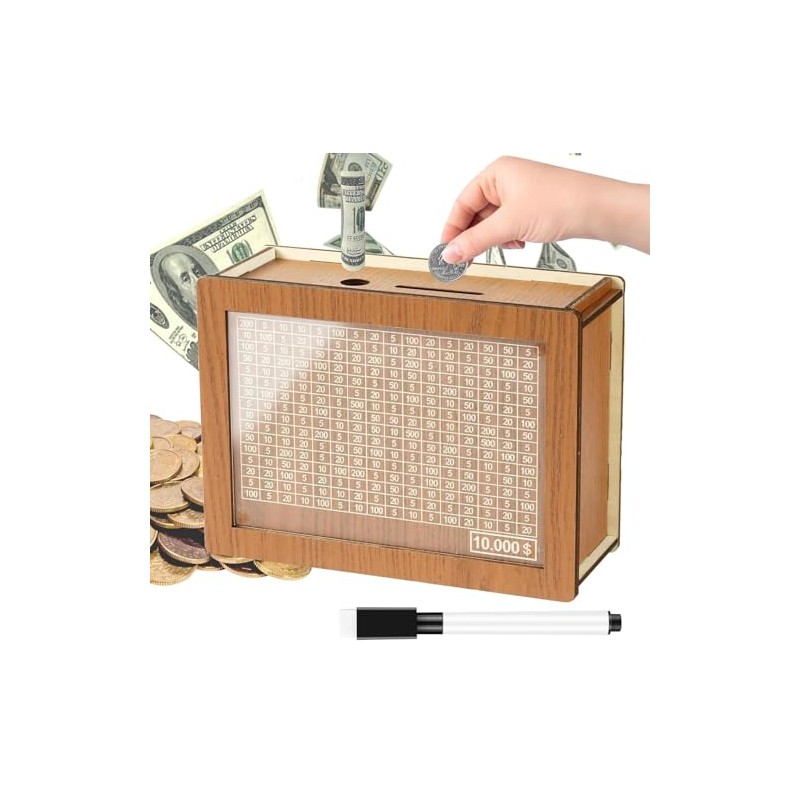 Cash Vault Wooden Money Saving Box