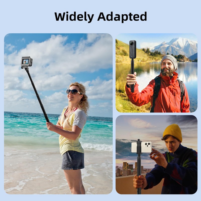 PULUZ 114cm Invisible Selfie Stick for Insta360, Extension Invisible Monopod