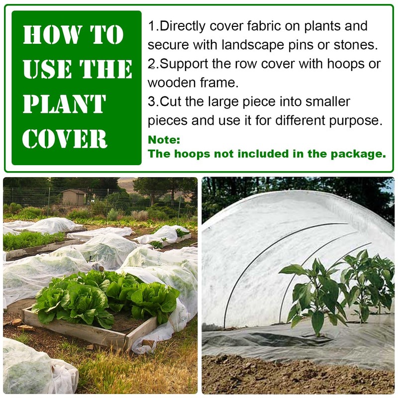 Plant Covers Freeze Protection, Antifrost Cover 7ft×10ft Reusable Rectangle Frost
