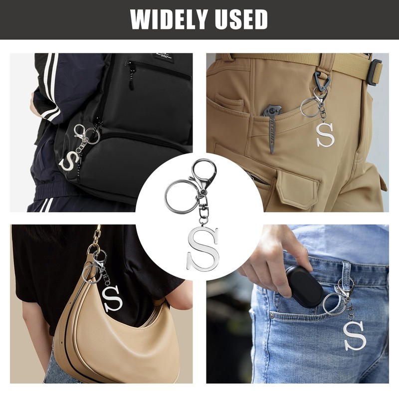 ORUZA Letter Keyring Alphabet Initial Keychain, Metal Letter Key Ring