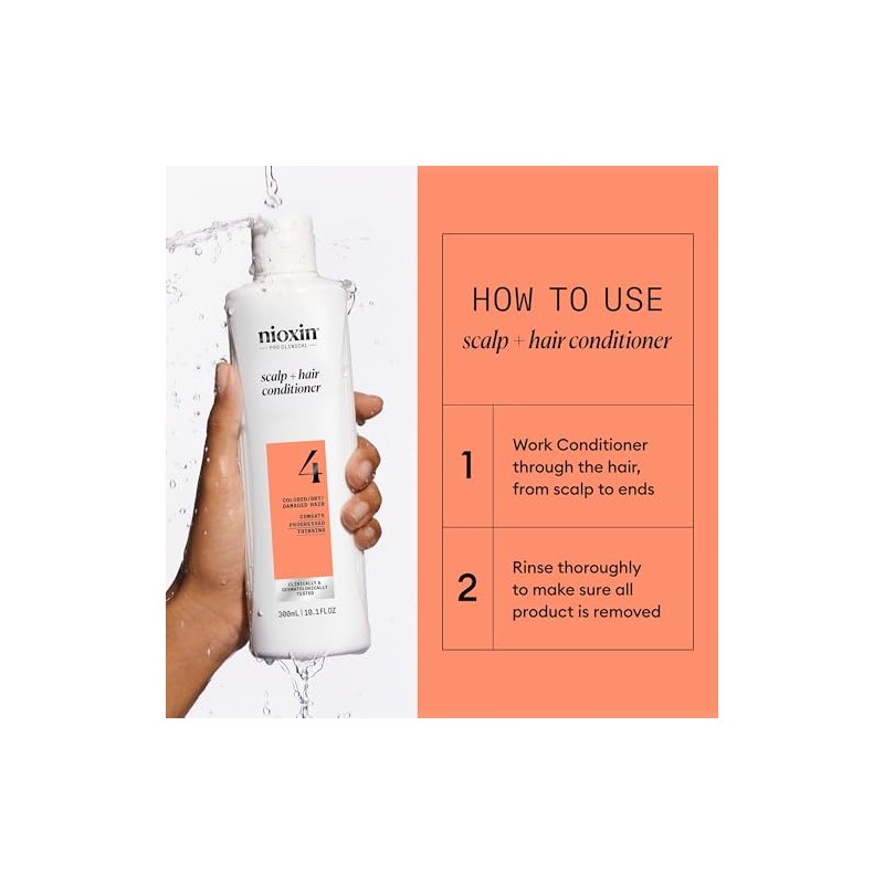 Nioxin System 4 Scalp Therapy Conditioner, Peppermint Oil, 10.1 oz.