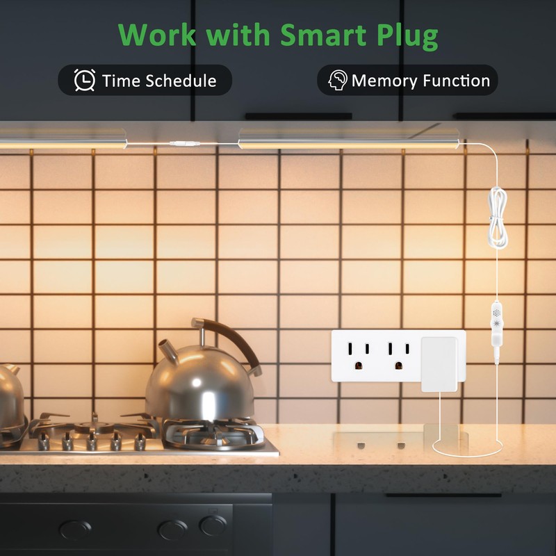 maylit Under Cabinet Lights Plug in, 3 Pcs 12 Inch