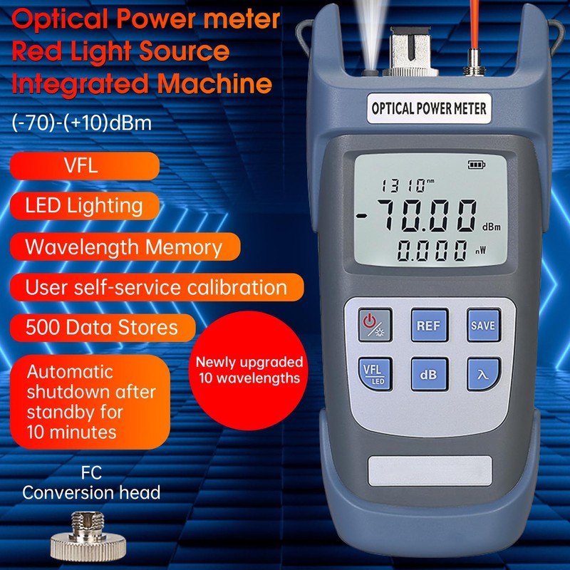 Duogalia 2-Pack Fiber Optical Power Meter with 10Km Light Source