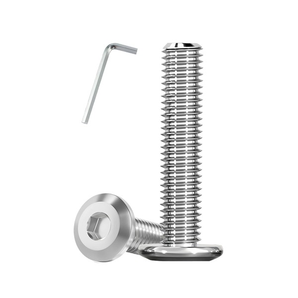 Metuja 1/4-20x2 Flat Head Hex Socket Cap Screws Bolts,304 Stainless