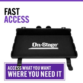 On-Stage DPT4000 Percussion Tray - Secure and Versatile Instrument Holder for Drummers and Musicians, Ensures Convenient Access to Gear, Soft Case Included for Easy Transportation