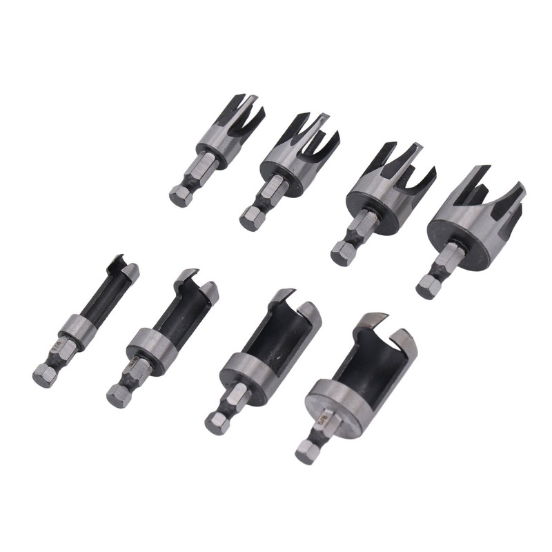 8PCS Set Wood Plug Cutter Drill Bit Hex Shank 4PCS