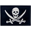 Pirate Flag Embroidered Military Morale Fastener Hook & Loop Patch