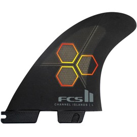 FCS II CI Upright Medium Tri Fin Set - Black | Designed for Speed, Tight Turns, & Acceleration, Ideal for Hollow Steep Waves & Punchy Beach Breaks