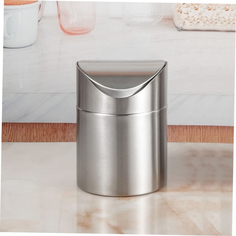 Levemolo Garbage Can for Car Mini Trash Bin Stainless Steel