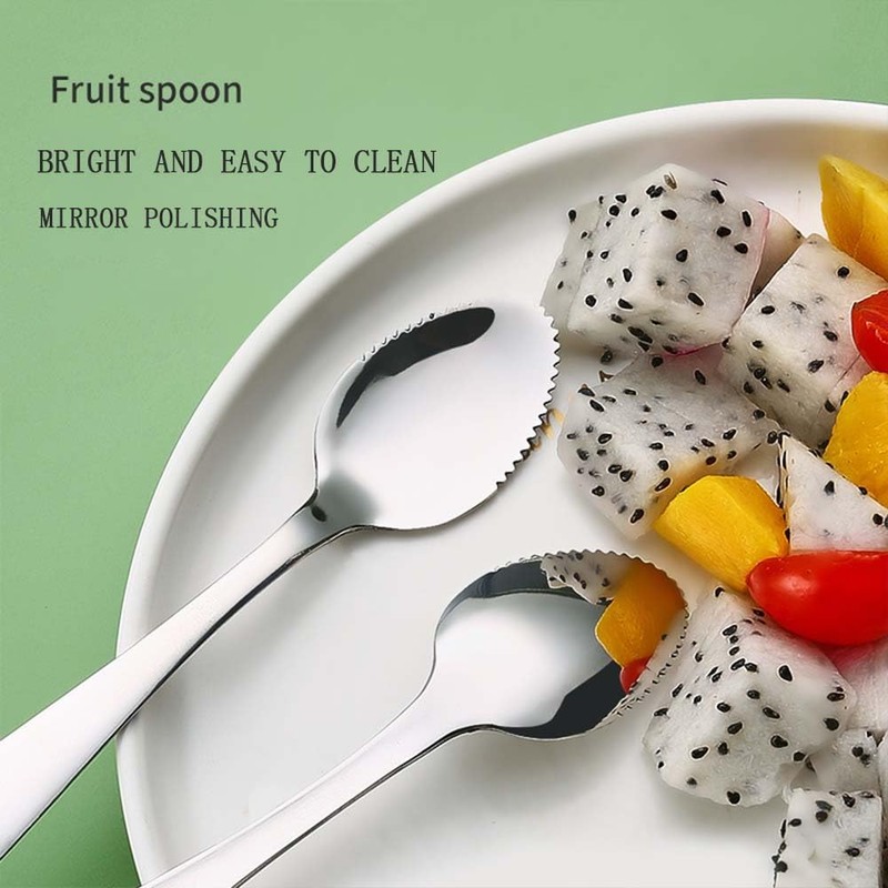 2 Packs Grapefruit Spoons Double-Headed Grapefruit Spoons Stainless Steel Spoon