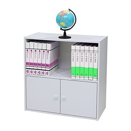 Kings Brand Furniture 2-Shelf Bookcase Storage Organizer, White