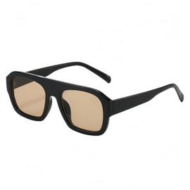 WDZAYXC Thick Frame Fashion Sunglasses Hip Trendy Stylish Sunglasses, Black/champagne