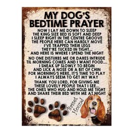 MY DOG'S BEDTIME PRAYER RETRO STYLE METAL TIN SIGN/PLAQUE DOG BREEDS (Basset Hound Dog)