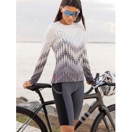 Terry Bike Shorts Women Padded, Long Haul Hi-Rise Cycling Shorts for Women High Waisted Compression Flex Air Max Chamois - Black | Charcoal, Small