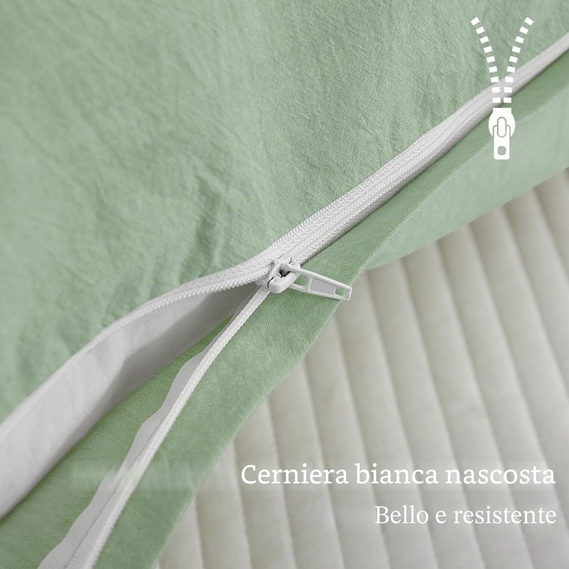 ATsense Federe Cuscino Letto 40x40 cm, Set di 2, 100%