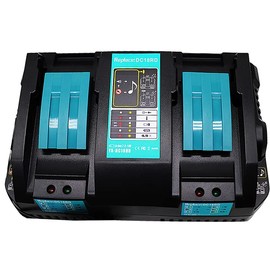 QCZRED 18V DC18RD Dual Charger Compatible with Chargers DC18RC DC18RF DC18SF Suitable for Makita BL1860 BL1850 BL1840 BL1830 BL1815