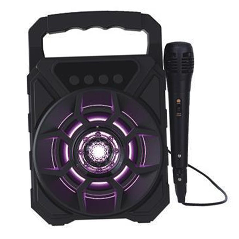 Portable Karaoke Machine Multifunction Cool Lighting Plug in Card Deep