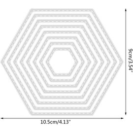 8 Pieces Hexagon Background Cutting Dies Metal Hexagon Die Embossing Stencils for Thanksgiving Christmas Greeting Card Paper DIY Craft Decoration Card Making Accessories Scrapbooking Die-Cuts