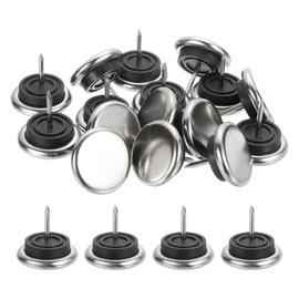 sourcing map Nail-on Furniture Sliders, 20Pcs Nail-on Metal Pads Round Chair Table Feet Pads Chair Leg Floor Protectors for Hardwood Floors (Silver, 32mm/1.26")
