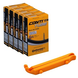 Continental Bicycle Tubes Race 28 700x20-25 S42 Presta Valve 42mm Bike Tube - Value Bundle 5-in-1 Bicycle Tube 700c