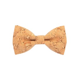 Men's Cork Bow Tie Wooden Grain Bowtie with Hook Closure Pre-Tied Adjustable Gentleman Casual Formal - Classic