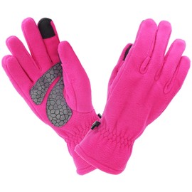 Fleece Winter Warm Outdoor Sports Cycling Anti-static Touch Screen Gloves for Men and Women(Rose Red M)